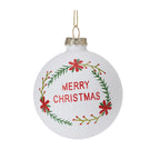 Set 12 Palline per albero di Natale in vetro Merry Christmas per decorazione natalizia