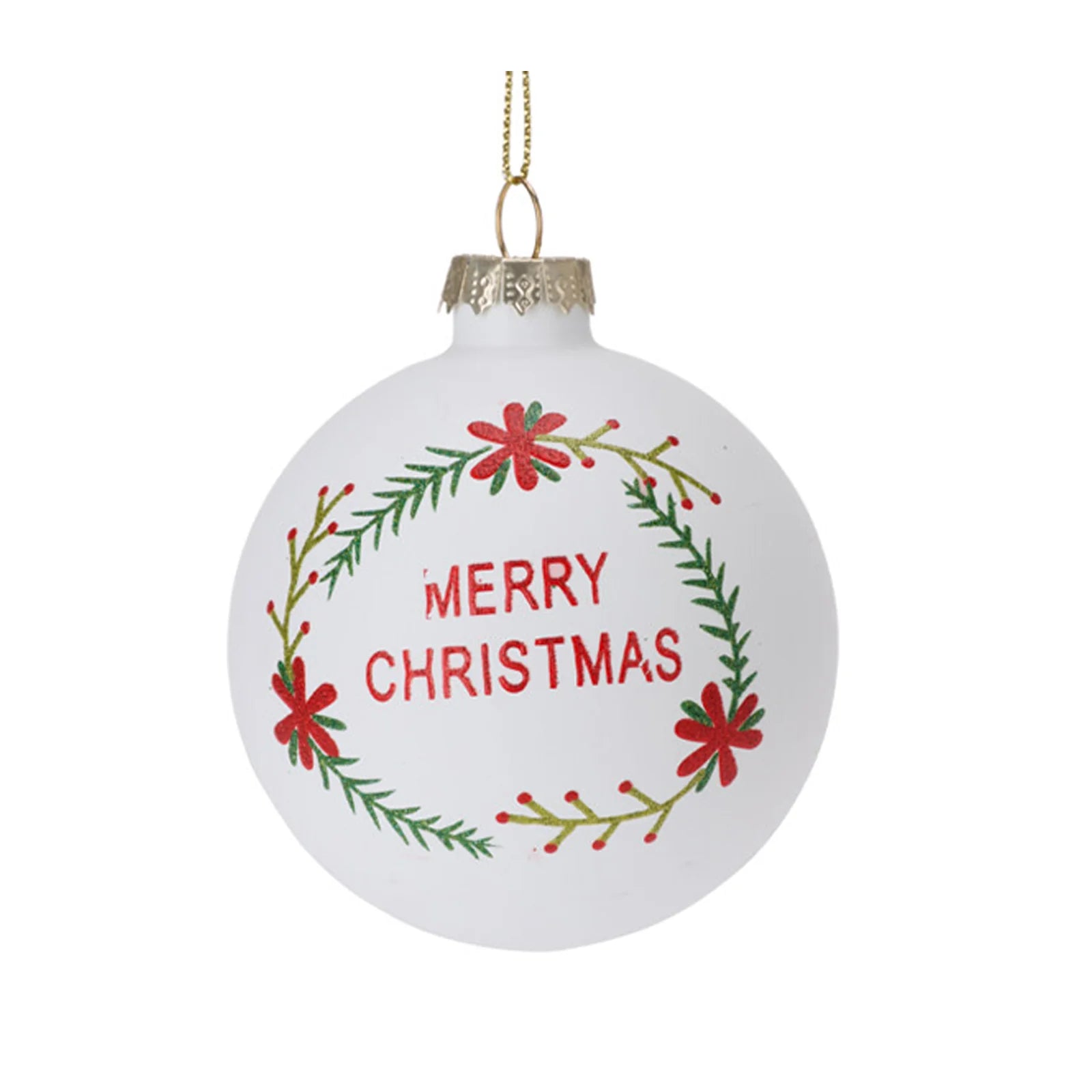 Set 12 Palline per albero di Natale in vetro Merry Christmas per decorazione natalizia