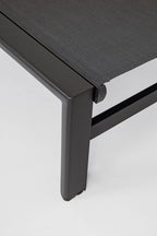 Lettino reclinabile SKIPPER NEW in alluminio e textilene antracite, con ruote