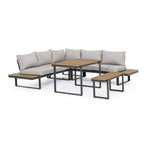 Set salotto angolare SVEN in alluminio antracite e tessuto tortora