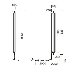 Lampada da terra  TRISEL PT Art. 4004