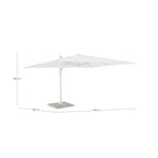 Ombrellone a sospensione VEGA con palo in alluminio e telo bianco 3×3