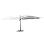 Ombrellone a sospensione VEGA con palo in alluminio e telo grigio 3×3