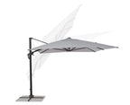 Ombrellone a sospensione VEGA con palo in alluminio e telo grigio 3×3