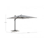 Ombrellone a sospensione VEGA con palo in alluminio e telo grigio 3×3