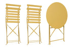 Set bistrot WISSANT con tavolo e 2 sedie in acciaio Giallo ocra