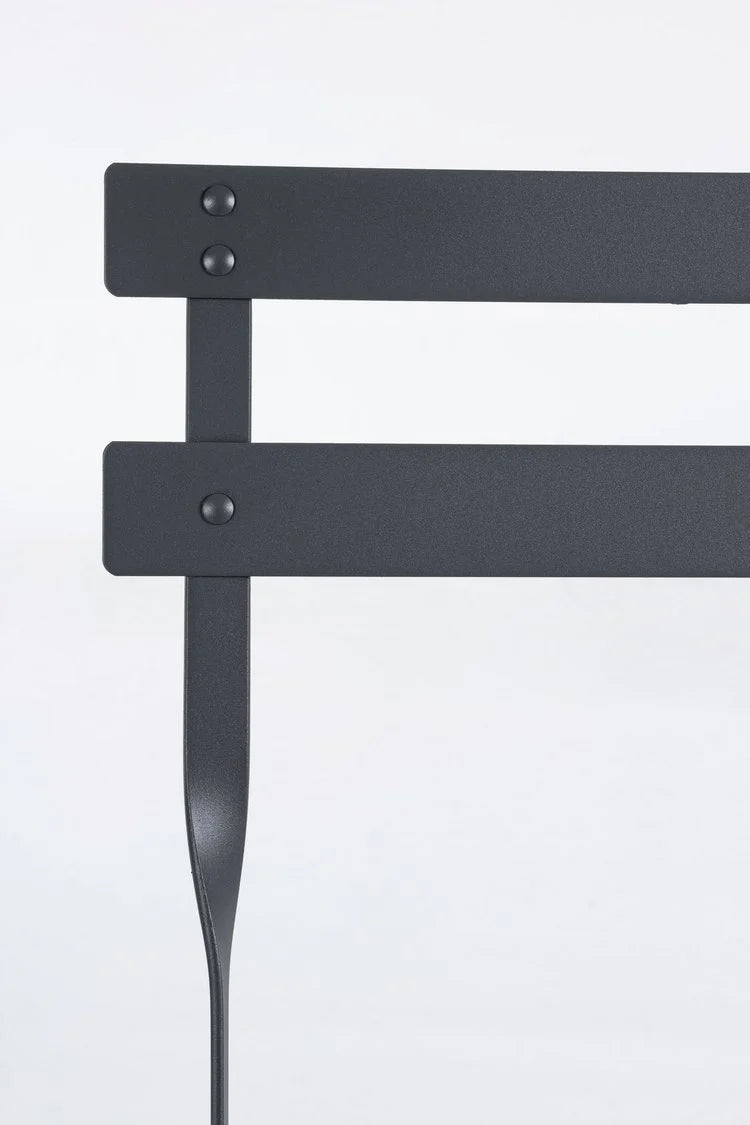 Set bistrot WISSANT con tavolo e 2 sedie in acciaio Antracite