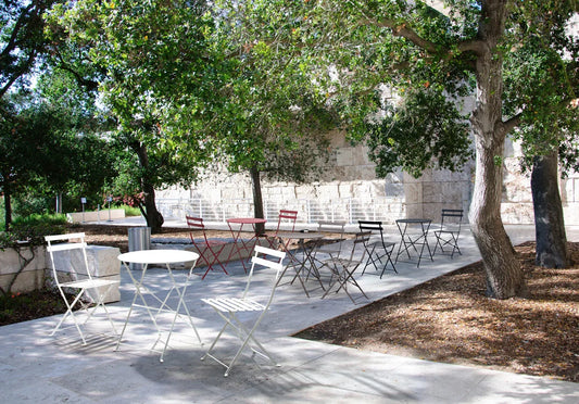 Set bistrot WISSANT con tavolo e 2 sedie in acciaio Antracite