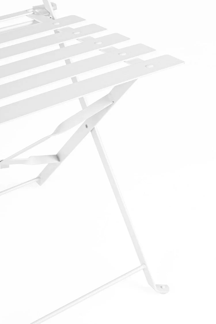 Set bistrot WISSANT con tavolo e 2 sedie in acciaio Bianco