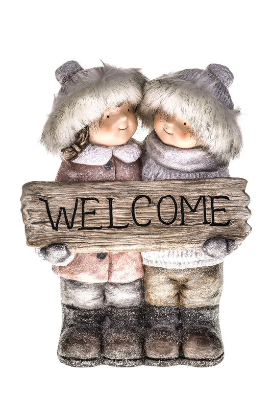 COPPIA BAMBINI H.37 CM \"WELCOME\"