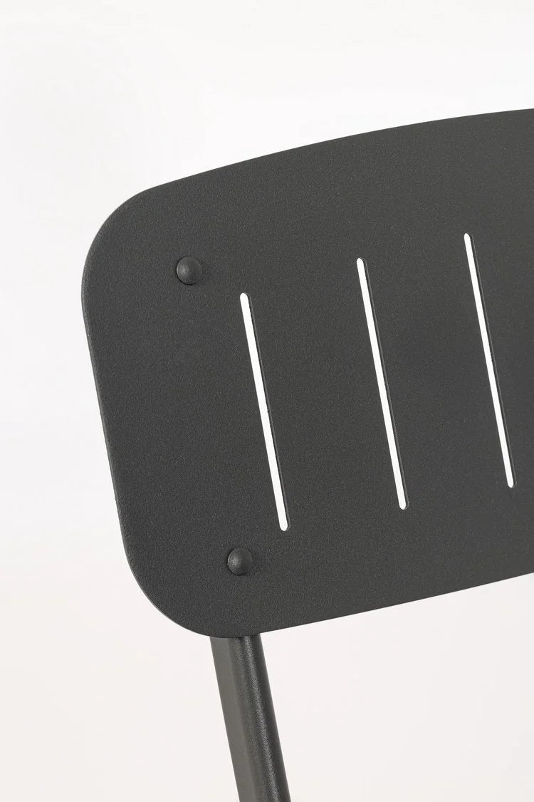 Set bistrot YVONNE con tavolo e 2 sedie in acciaio ANTRACITE