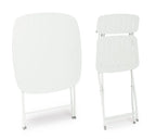 Set bistrot YVONNE con tavolo e 2 sedie in acciaio BIANCO